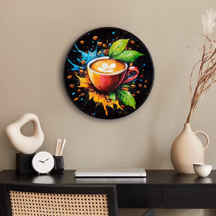Koffie - Graffiti - Drinken - Abstract Fotolijst rond zonder passe partout klein -sfeer1