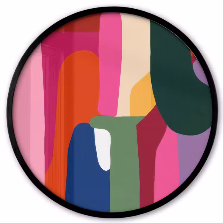 Kleurvakken - Recht - Rond - Abstract Fotolijst rond zonder passe partout klein -3d