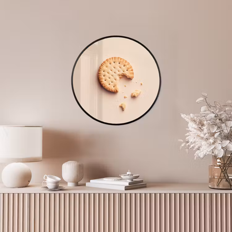 Koekje - Kruimels - beige Fotolijst rond zonder passe partout klein -sfeer3