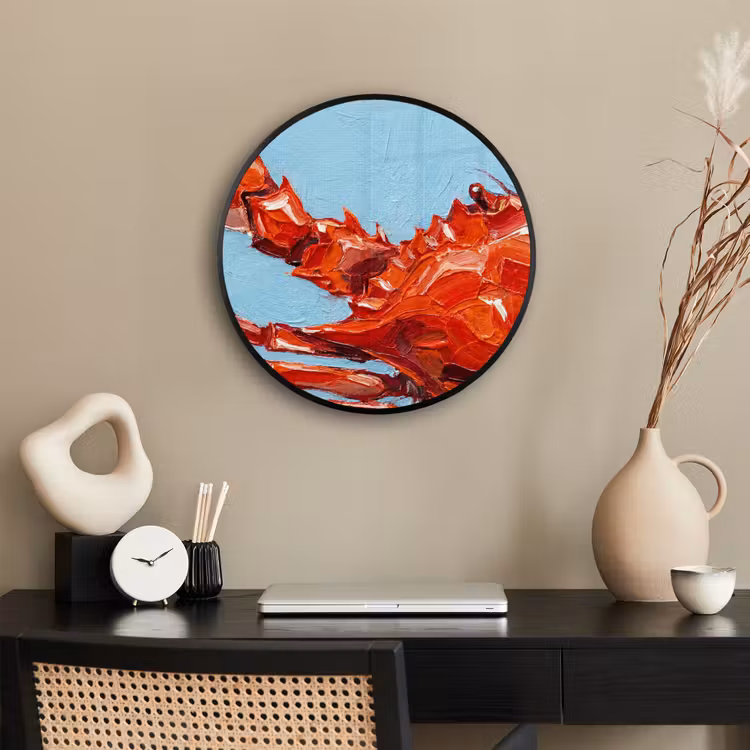 Krab - Zee - Dieren - Abstract - Rood Fotolijst rond zonder passe partout klein -sfeer1