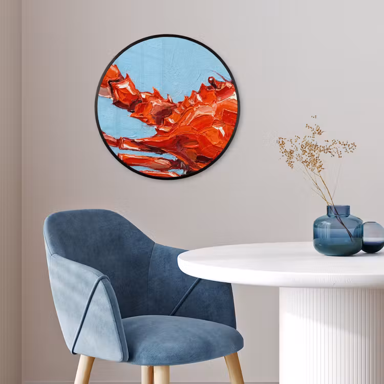 Krab - Zee - Dieren - Abstract - Rood Fotolijst rond zonder passe partout klein -sfeer2