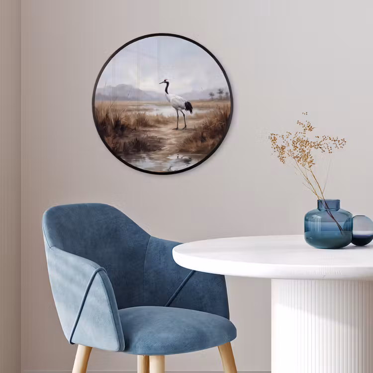 Kraanvogel - Natuur - Realistisch Fotolijst rond zonder passe partout klein -sfeer2