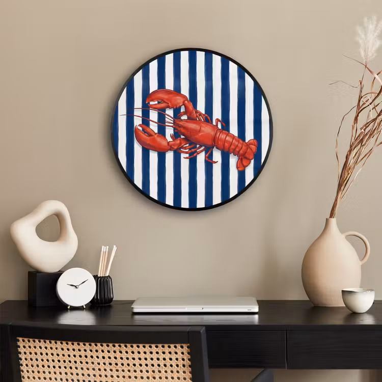 Schaaldier - Kreeft - Marine - Illustratie - Rood Fotolijst rond zonder passe partout klein -sfeer1