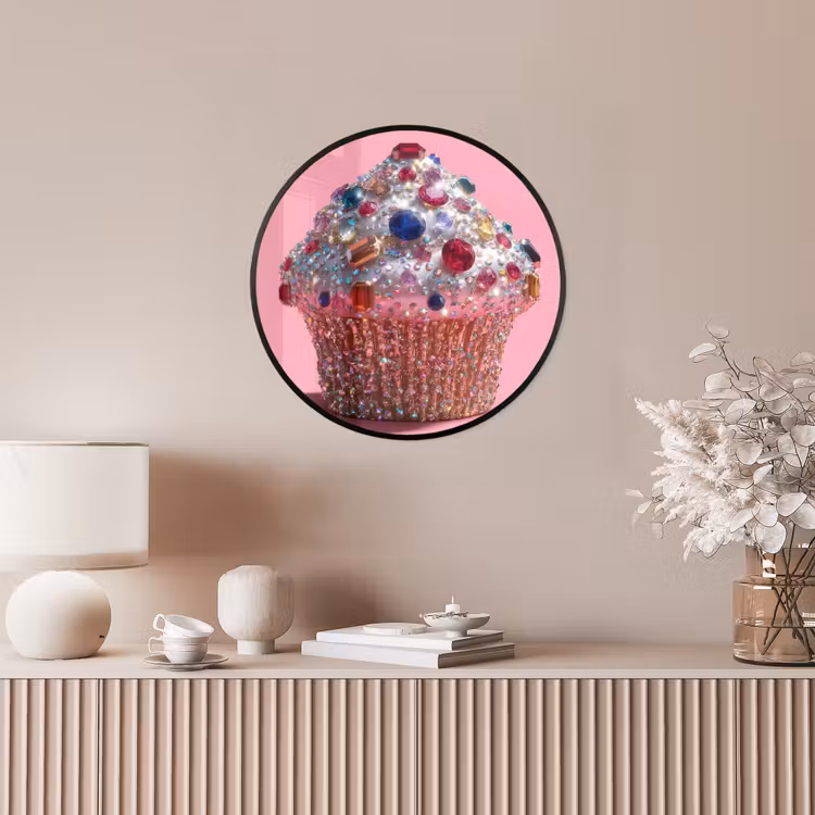 Cupcake - Kleurrijk - Edelstenen Fotolijst rond zonder passe partout klein -sfeer3