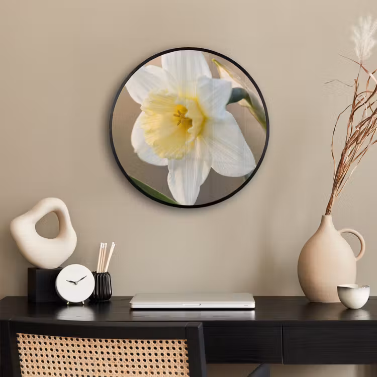 Narcis - Bloem - Minimalistisch Fotolijst rond zonder passe partout klein -sfeer1