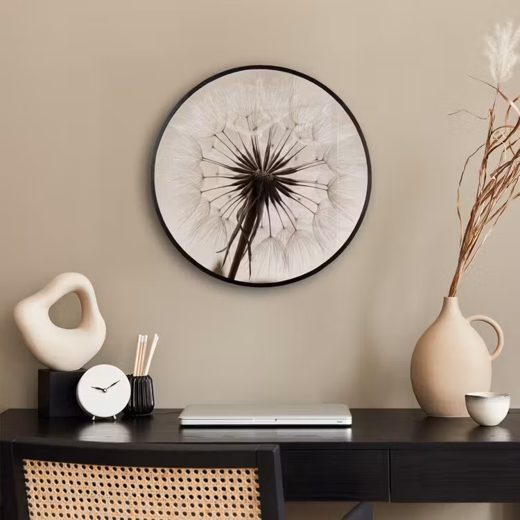 Paardenbloem - Minimalistisch - Wit Fotolijst rond zonder passe partout klein -sfeer1
