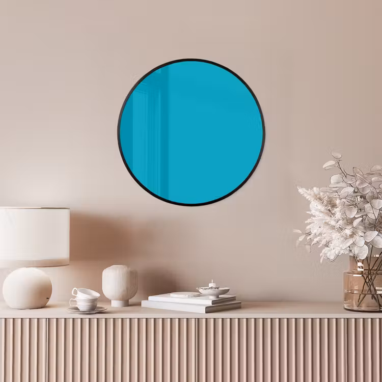 Deep - Turquoise - Turkoois Fotolijst rond zonder passe partout klein 856 -sfeer3