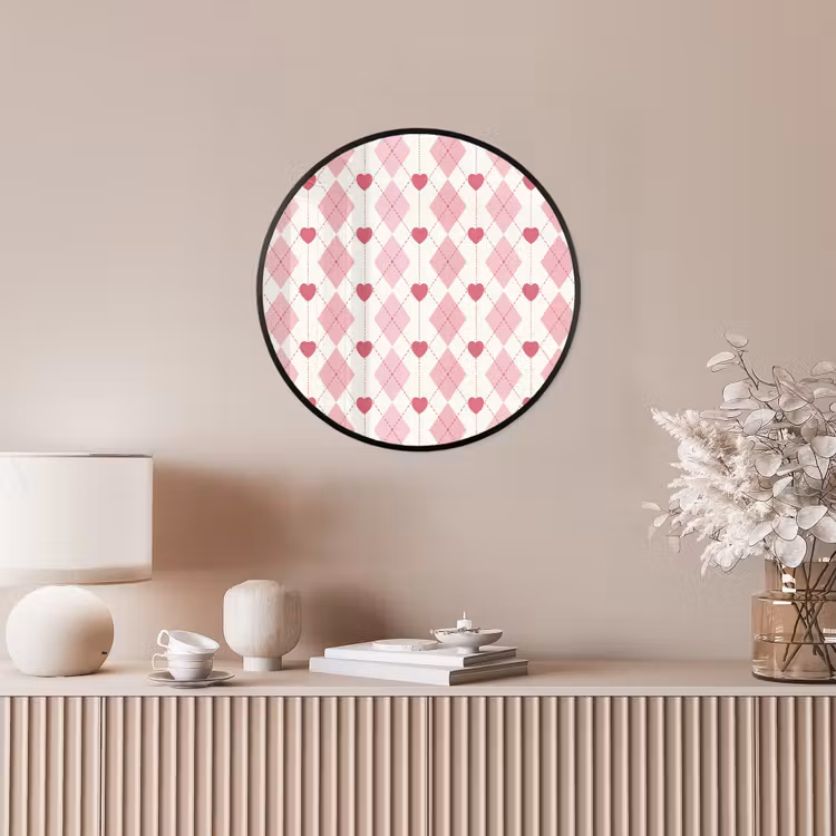 Ruiten - Klassiek - Roze - Wit Fotolijst rond zonder passe partout klein 856 -sfeer3