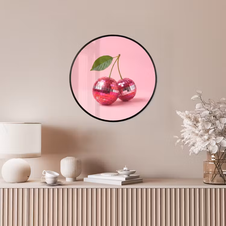 Disco - Kersen - Roze Fotolijst rond zonder passe partout klein -sfeer3