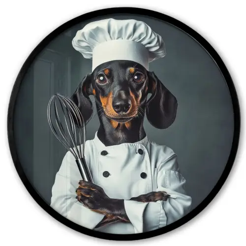 Hond - Garde - Kok Fotolijst rond zonder passe partout klein -3d