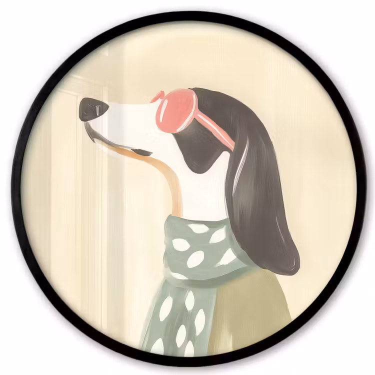 Hond - Zonnebril - Sjaal Fotolijst rond zonder passe partout klein -3d
