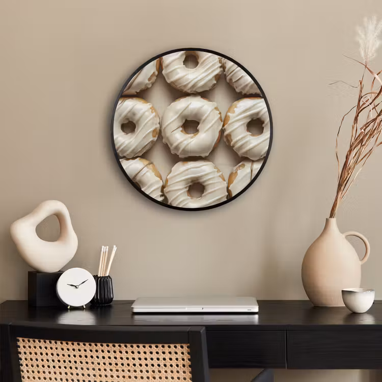 Donuts - Chocolade - Wit - Beige Fotolijst rond zonder passe partout klein -sfeer1