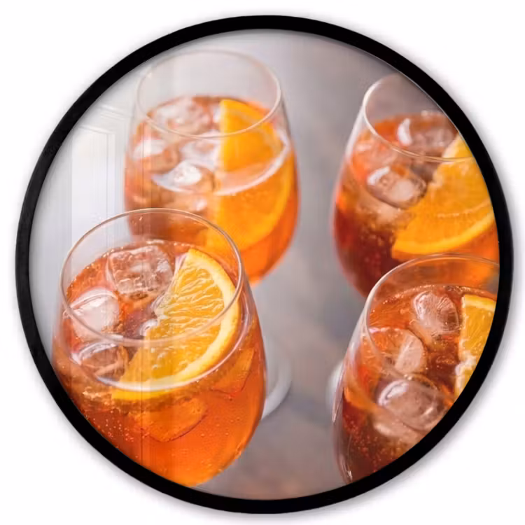 Drank - Sinaasappel - IJs - Zomer - Oranje Fotolijst rond zonder passe partout klein -3d