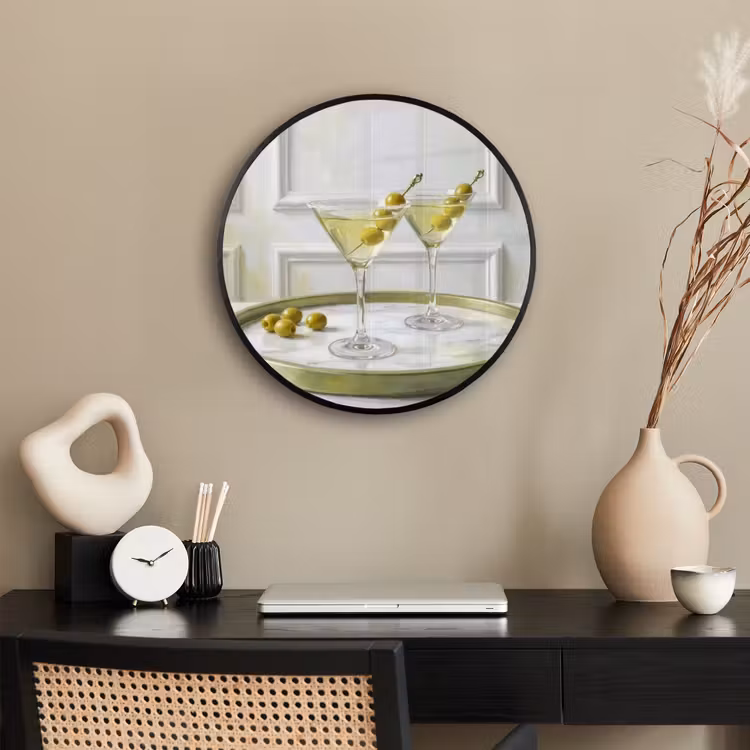 Drank - Martini - Olijven - Modern - Wit Fotolijst rond zonder passe partout klein -sfeer1