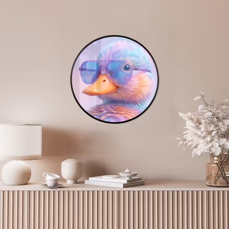 Eend - bril - Pastel Fotolijst rond zonder passe partout klein -sfeer3