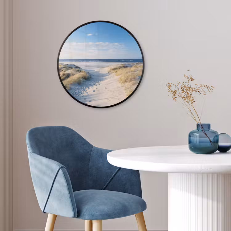 Duin - Meeuw - Strand - Zee - Zon Fotolijst rond zonder passe partout klein -sfeer2