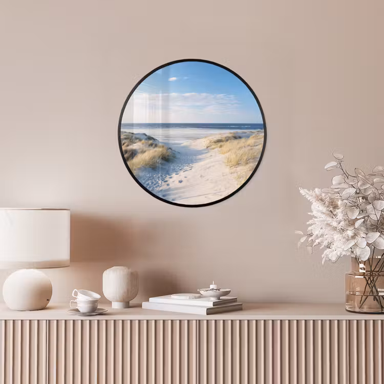 Duin - Meeuw - Strand - Zee - Zon Fotolijst rond zonder passe partout klein -sfeer3