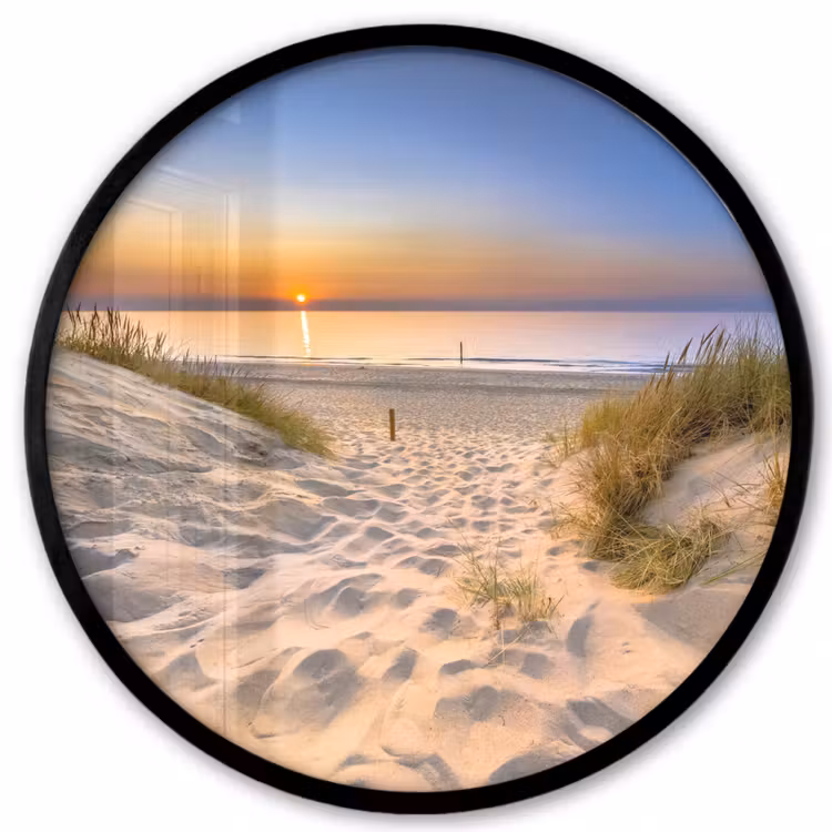Duin - Zonsondergang - Horizon - Strand - Gras Fotolijst rond zonder passe partout klein -3d