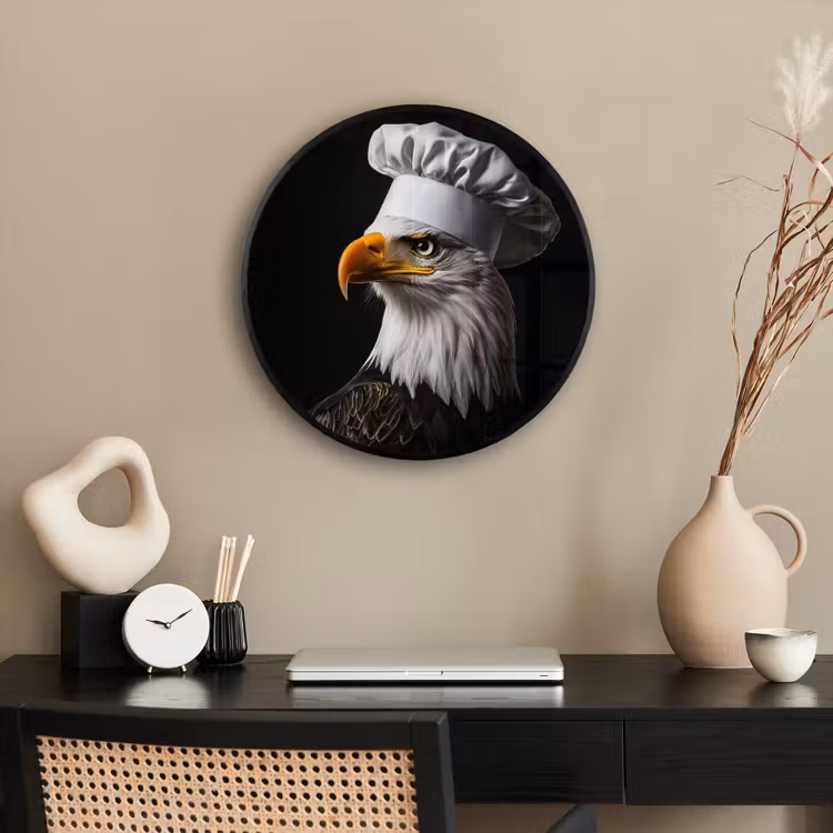 Arend -Amerika - Koksmuts - Vogel - Stoer Fotolijst rond zonder passe partout klein -sfeer1