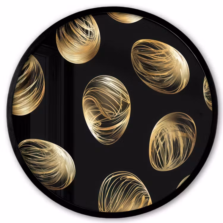 Eieren - Goud - Patroon Fotolijst rond zonder passe partout klein -3d