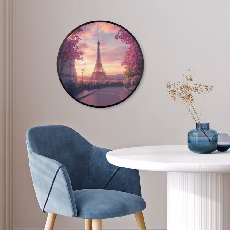 Eiffeltoren - Parijs - Roze Fotolijst rond zonder passe partout klein -sfeer2