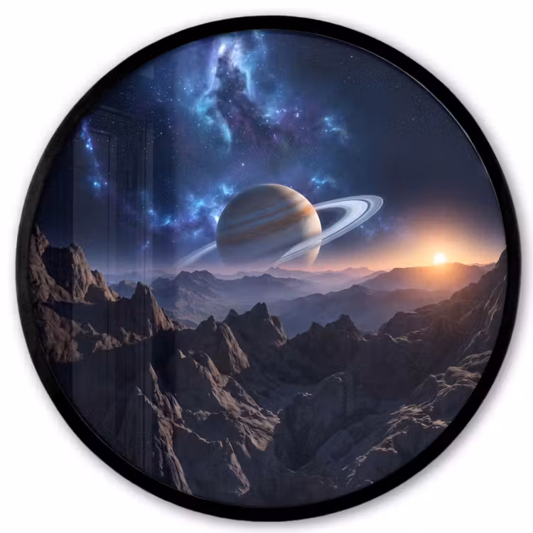 Fantasy - Kosmos - Landschap Fotolijst rond zonder passe partout klein -3d