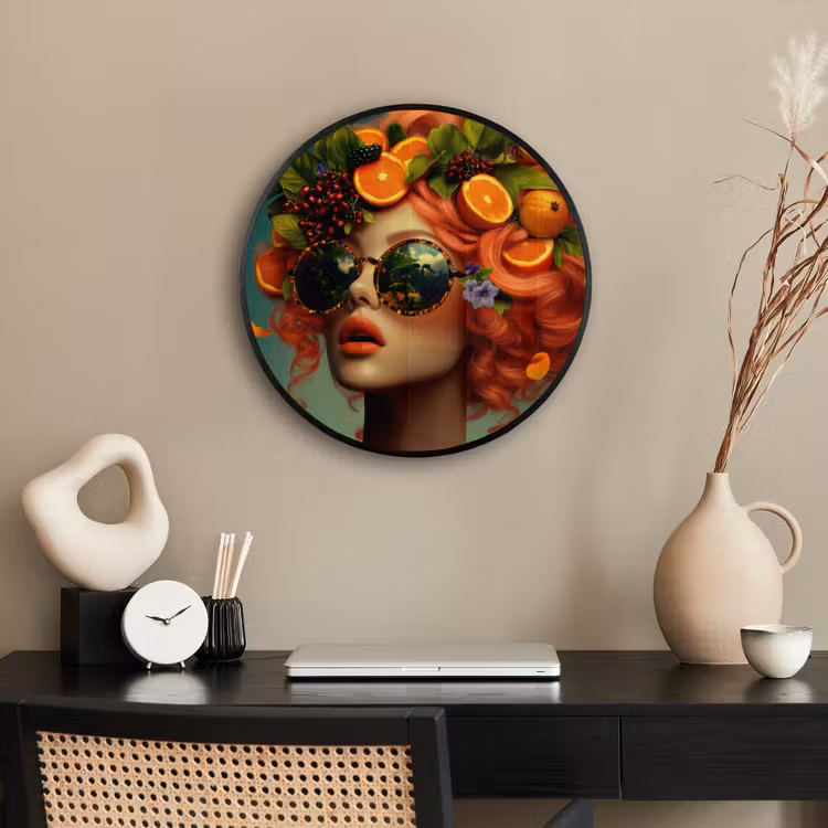 Vrouw - Sinaasappel - Bessen - Oranje Fotolijst rond zonder passe partout klein -sfeer1