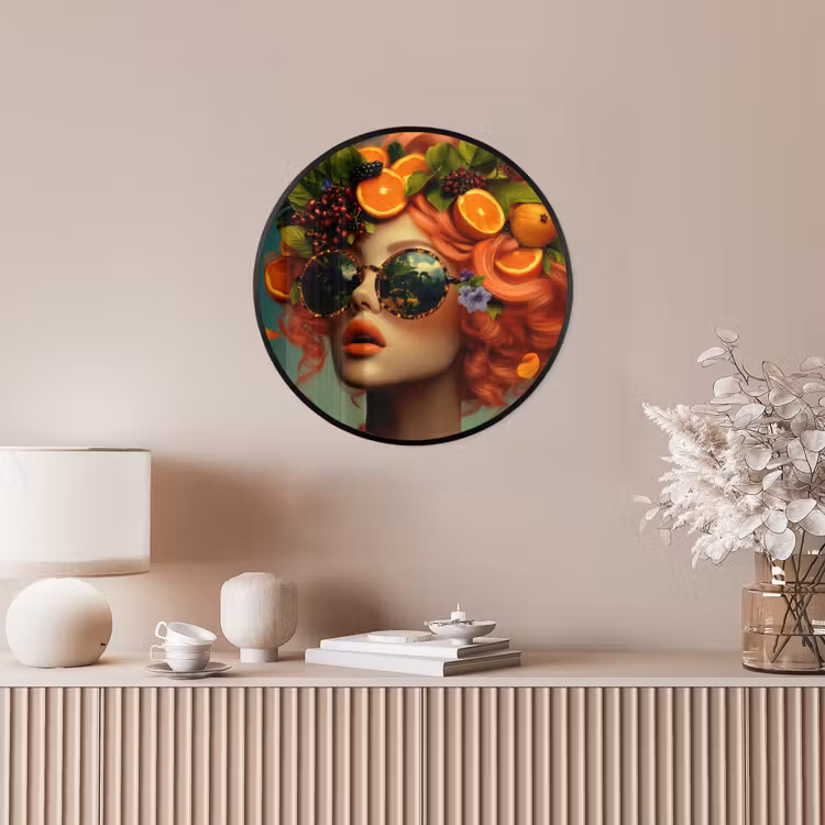 Vrouw - Sinaasappel - Bessen - Oranje Fotolijst rond zonder passe partout klein -sfeer3