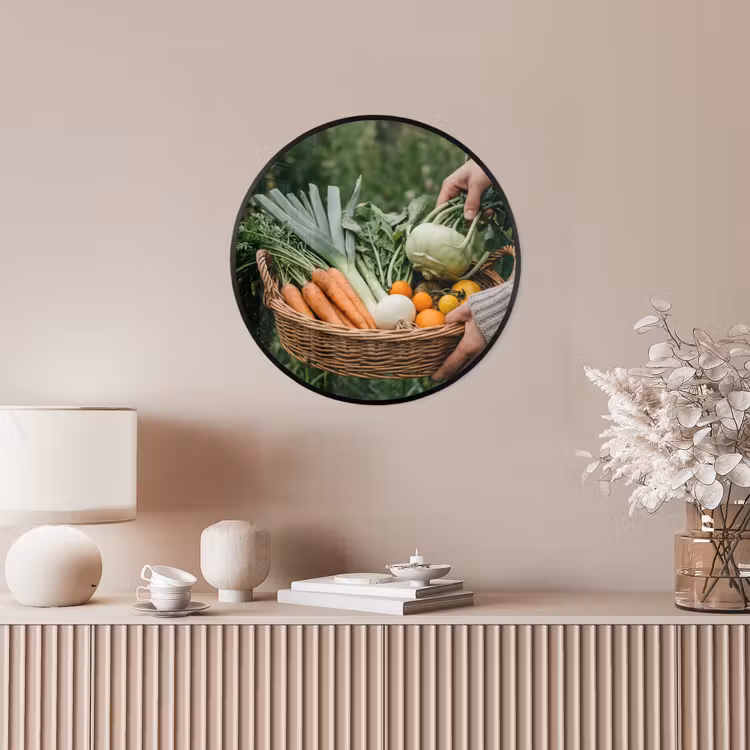 Veld - Groenten - Biologisch - Oogst Fotolijst rond zonder passe partout klein -sfeer3