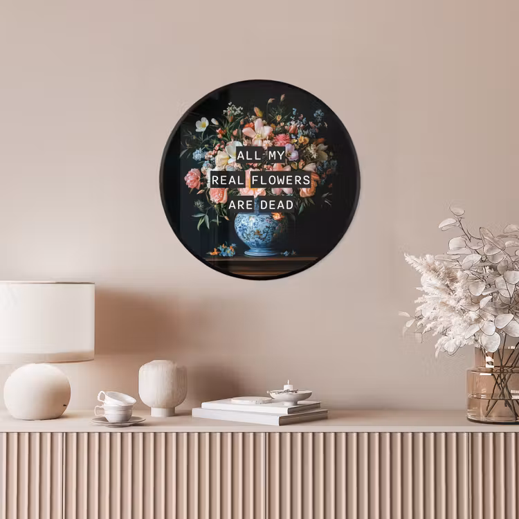 Bloemen - Art - Pastel - Quotes Fotolijst rond zonder passe partout klein -sfeer3