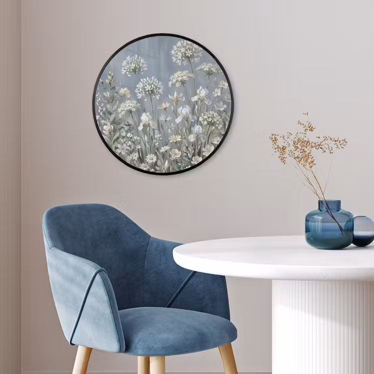 Bloemen - Botanisch - Blauw Fotolijst rond zonder passe partout klein -sfeer2