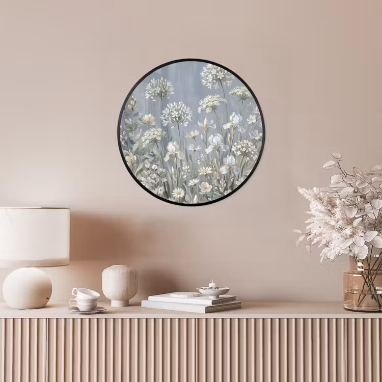Bloemen - Botanisch - Blauw Fotolijst rond zonder passe partout klein -sfeer3