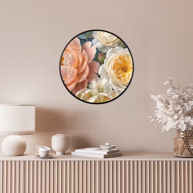 Bloemen - Boeket - Natuur - Klassiek - Kleurrijk Fotolijst rond zonder passe partout klein -sfeer3