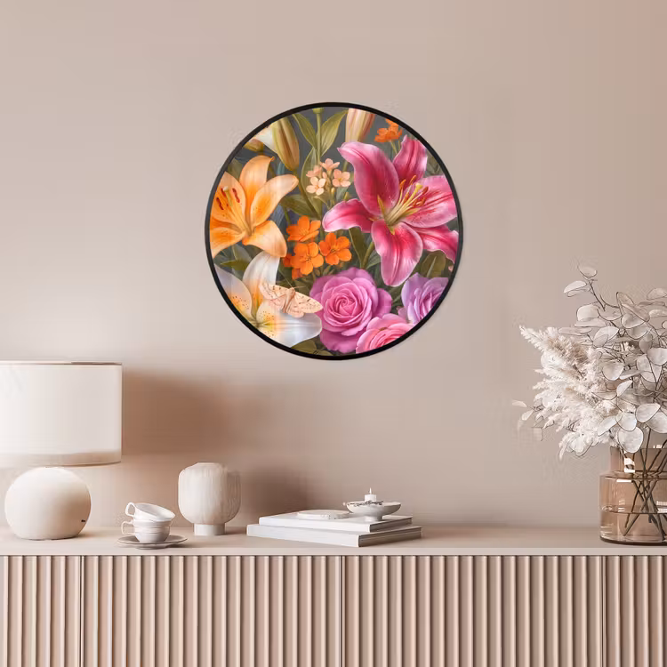 Bloemen - Boeket - Natuur - Kleurrijk - Modern Fotolijst rond zonder passe partout klein -sfeer3