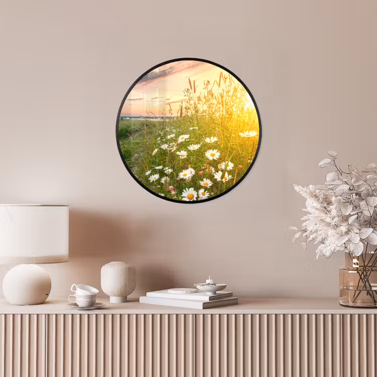 Bloemen - Madelief - Natuur - Zon - Horizon Fotolijst rond zonder passe partout klein -sfeer3