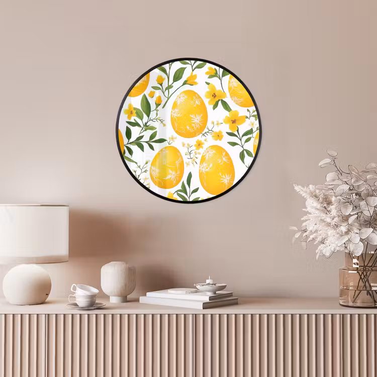 Bloemen - Paaseieren - Geel Fotolijst rond zonder passe partout klein -sfeer3