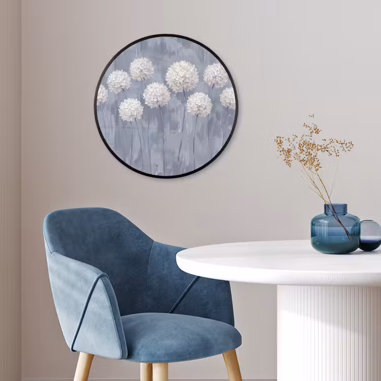 Bloemen - Illustratie - Blauw Fotolijst rond zonder passe partout klein -sfeer2