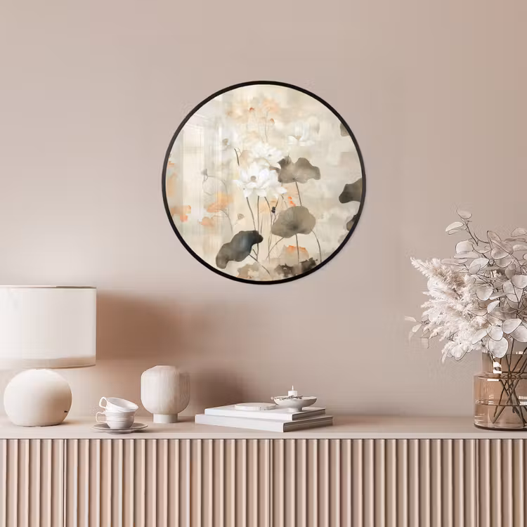 Bloemen - Japandi - Wabi sabi Fotolijst rond zonder passe partout klein -sfeer3