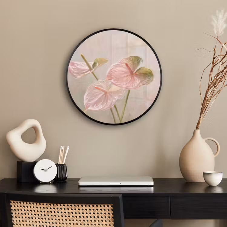 Bloemen - Pastel - Abstract - Natuur - Groen Fotolijst rond zonder passe partout klein -sfeer1
