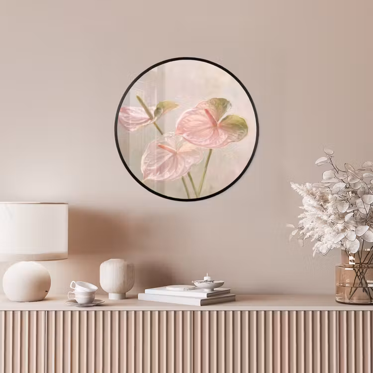 Bloemen - Pastel - Abstract - Natuur - Groen Fotolijst rond zonder passe partout klein -sfeer3
