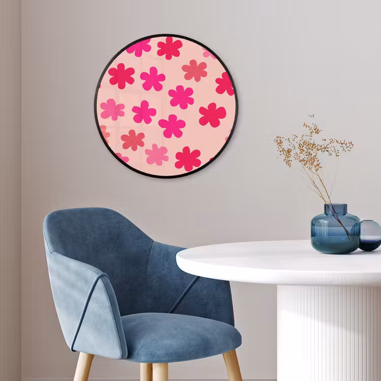Bloemen - Patroon - Roze Fotolijst rond zonder passe partout klein -sfeer2