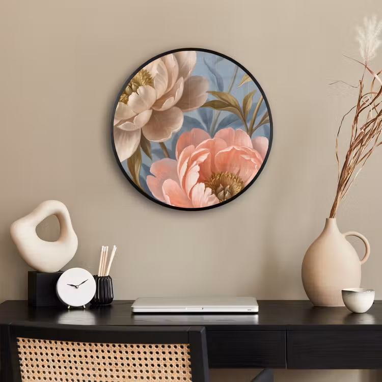 Bloemen - Roze - Beige - Modern - Natuur Fotolijst rond zonder passe partout klein -sfeer1