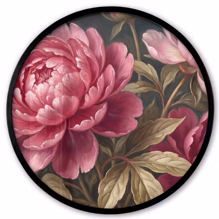Bloemen - Roze - Klassiek - Natuur Fotolijst rond zonder passe partout klein -3d