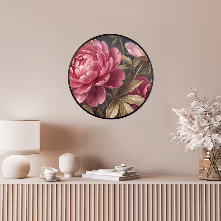 Bloemen - Roze - Klassiek - Natuur Fotolijst rond zonder passe partout klein -sfeer3