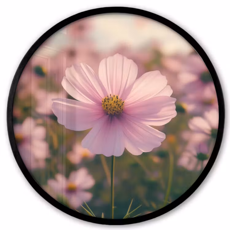 Bloemen - Paars - Wazig Fotolijst rond zonder passe partout klein -3d
