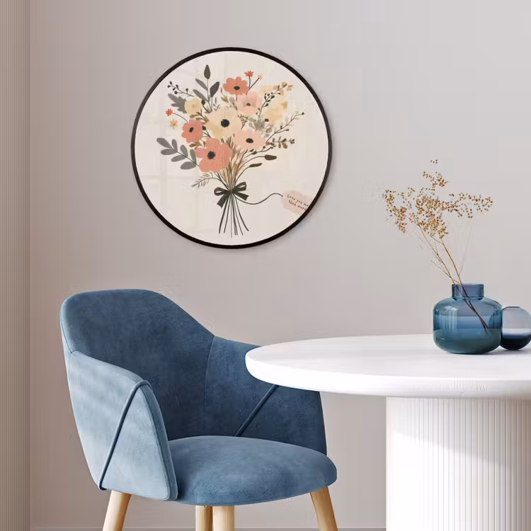 Bloemen - Quote - Beige - Lint Fotolijst rond zonder passe partout klein -sfeer2