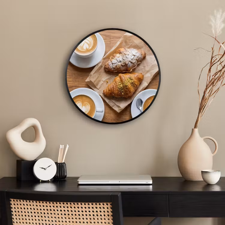 Eten - Croissant - Koffie - Ontbijt - Modern Fotolijst rond zonder passe partout klein -sfeer1