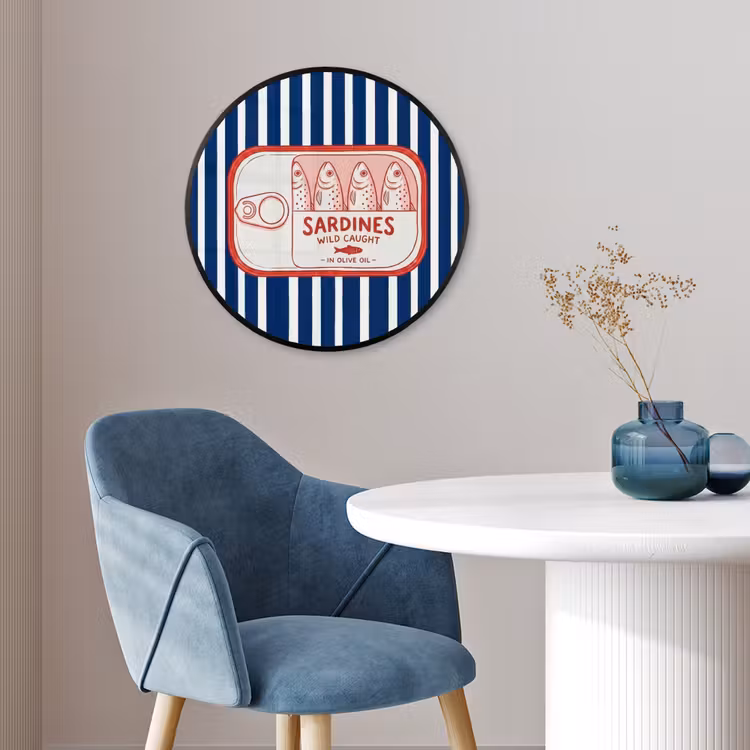 Eten - Vis - Blik - Illustratie - Rood Fotolijst rond zonder passe partout klein -sfeer2