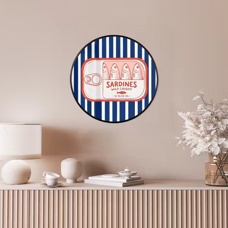 Eten - Vis - Blik - Illustratie - Rood Fotolijst rond zonder passe partout klein -sfeer3