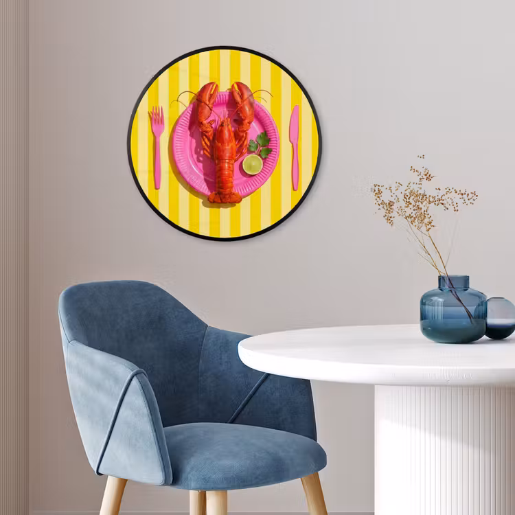Eten - Roze - Geel - Modern - Culinaire Fotolijst rond zonder passe partout klein -sfeer2